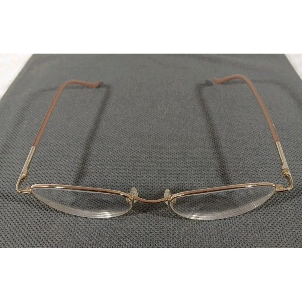 LRI R1002 Men's Gold Full Metal Rim Eyeglass Frames Only 53-18-135 Flex Hinge